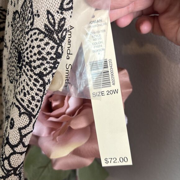 Amanda Smith NWT Floral Print Short Sleeve Blouse - Picture 2 of 8